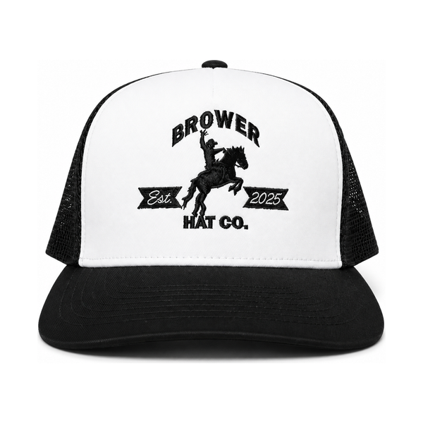 Triple B Trucker in Black & White, front view