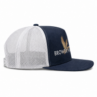 Brower Flock trucker hat in Navy, right view