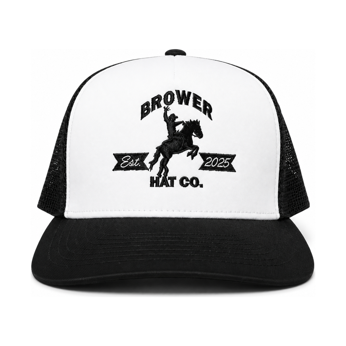 Triple B Trucker in Black & White, front view
