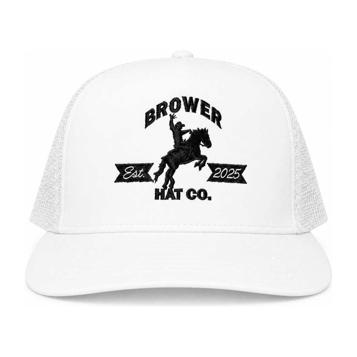 Triple B Trucker in White, front view